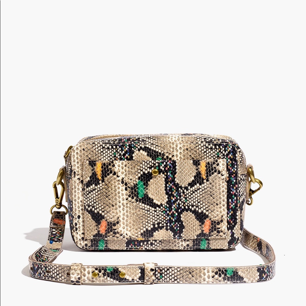 Madewell Transport Camera Bag: Snake Embossed